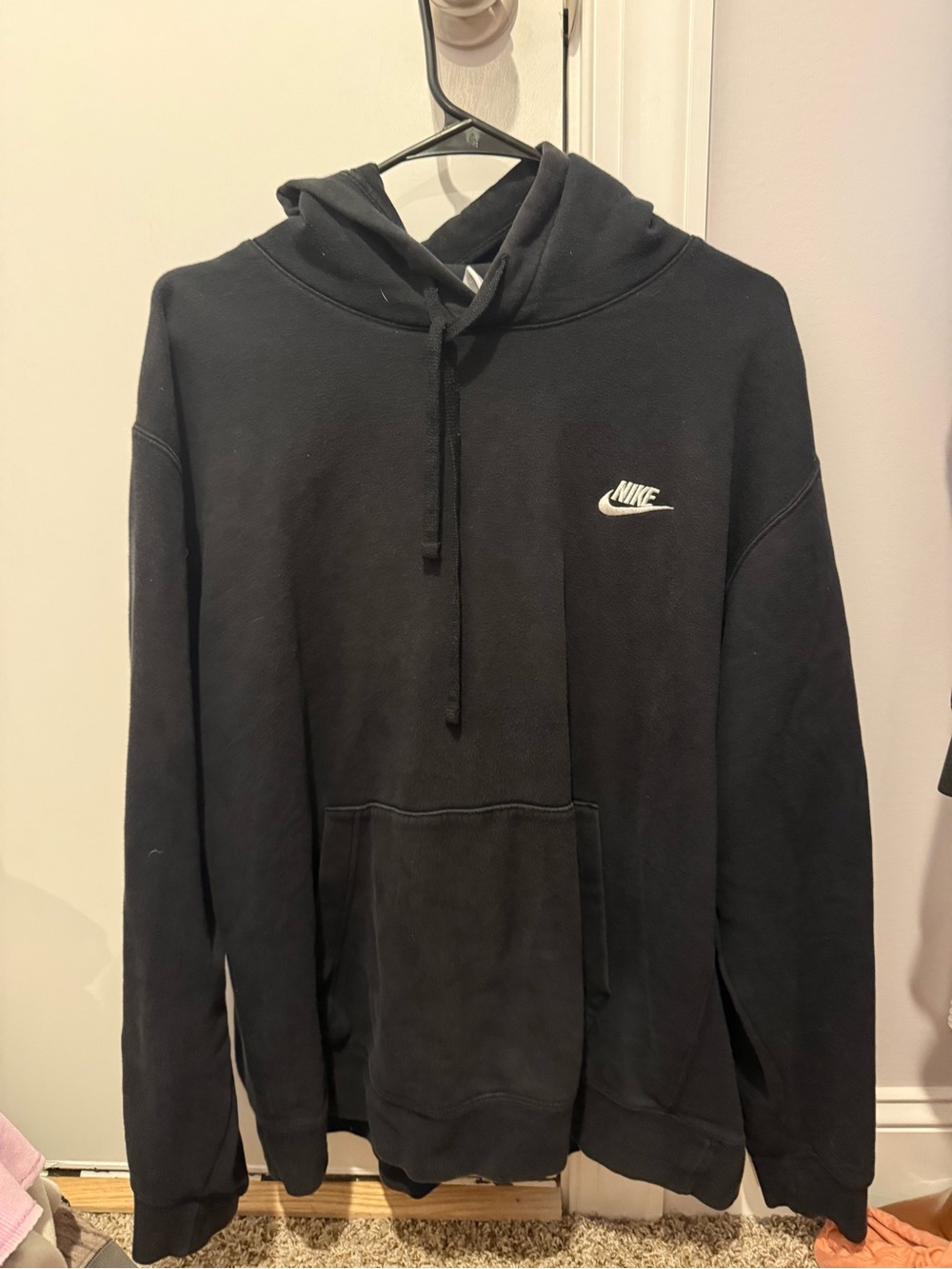 Nike Black Pullover Hoodie with White Swoosh